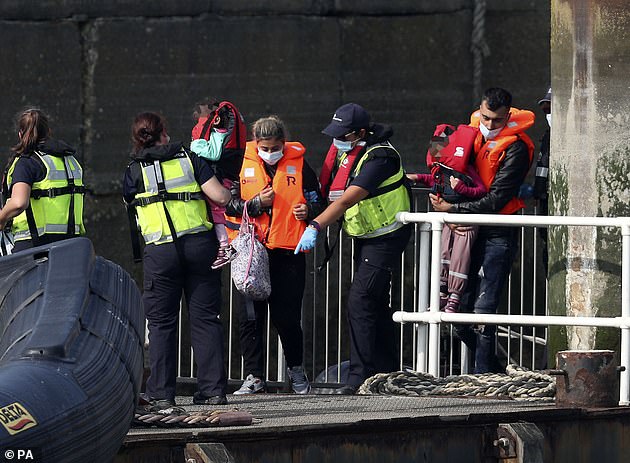 Children were among the refugees to arrive in Kent on Thursday as migrants crossed the sea