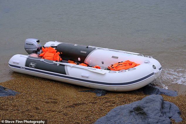 Mr Benson said he 'wished the group luck' after he drove up to the French coast to give away the inflatable device to people trying to reach the UK