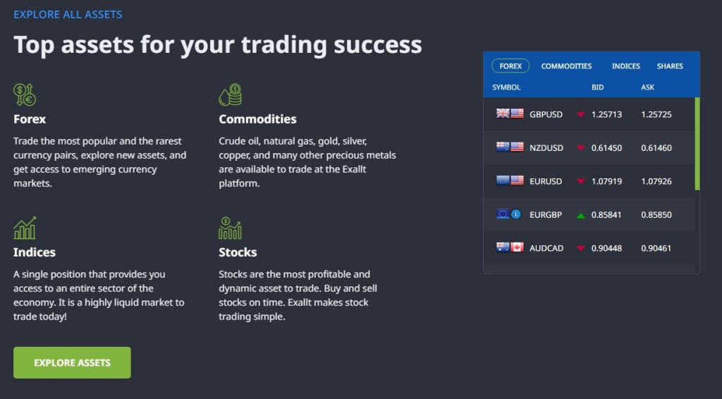 What can you trade with exallt.io